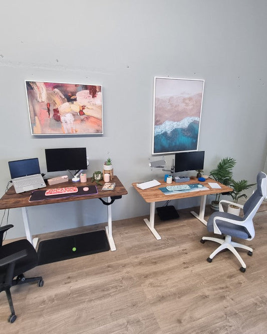 Desks set up in showroom perth 