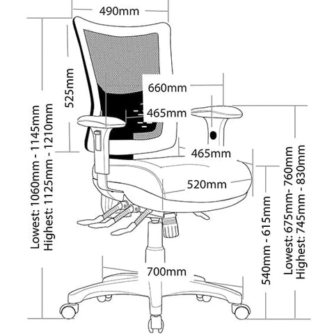 Brent Ergo High Back Office Chair I 7 year warranty I AFRDI Certified