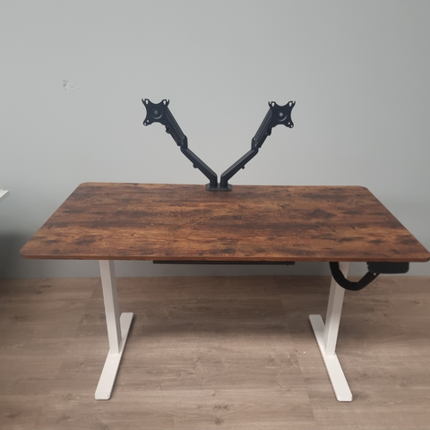 Electric Single-Motor Sit-Stand Desk 1500 x 750 mm Dark Rustic