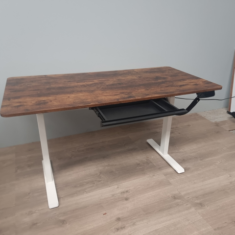 Electric Single-Motor Sit-Stand Desk 1500 x 750 mm Dark Rustic