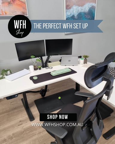 Triple Motor L-Shape Electric Sit-Stand Desk | WFH06-33D | Sit-Stand Desk with Gyro-Current Collision Avoidance