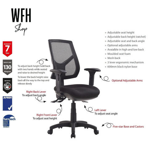 RIO Ergonomic Home Office Chair I 7 year warranty