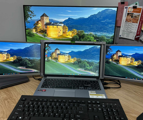 Portable Dual/Triple Laptop Screen - one cable - 2 displays! 14 & 15 inch Screens