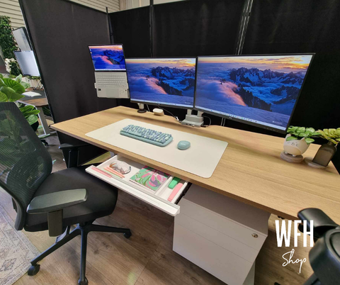 Under desk Sit Stand Drawer - slim Black or white