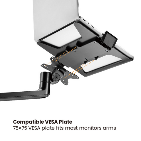 Premium Articulating Monitor Arm with Laptop Tray to suit 17" - 32" Monitors and 11.6" - 17.3" Laptops (Lifetime Warranty)