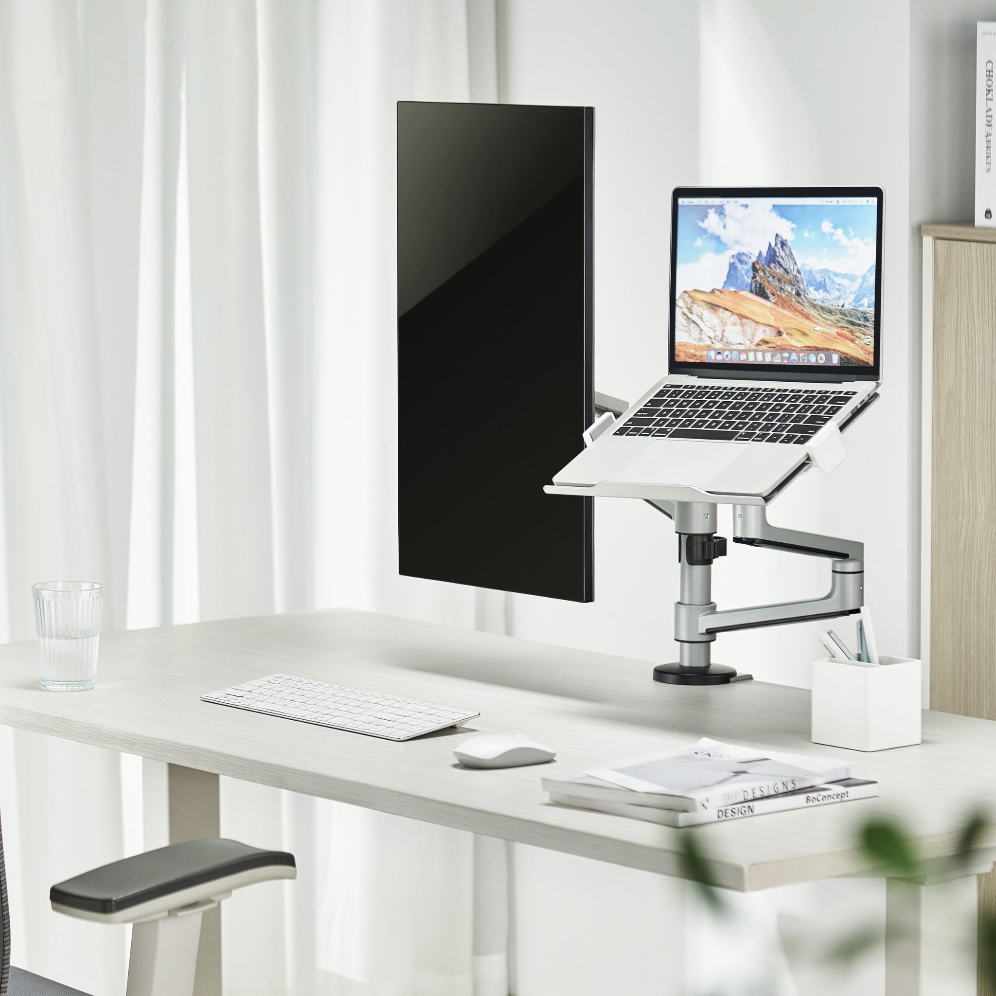 Premium Articulating Monitor Arm with Laptop Tray to suit 17" - 32" Monitors and 11.6" - 17.3" Laptops (Lifetime Warranty)