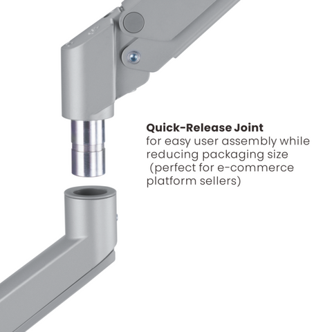 Double Monitor Arm with 8-IN-1 Docking Station | Gas Spring Mount