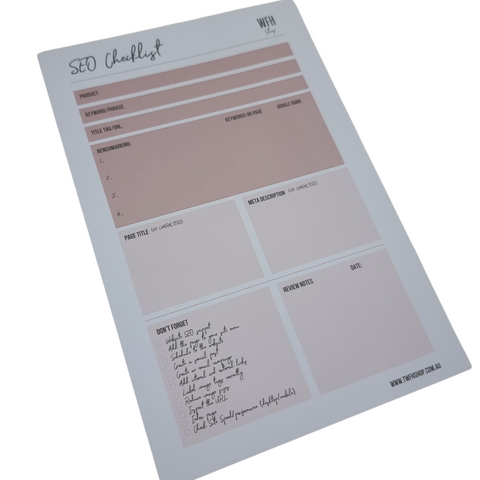 The WFHshop SEO Checklist  A5 - 60 pages