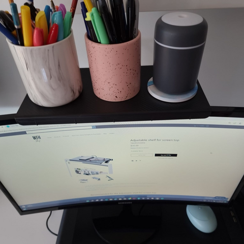 Adjustable shelf for monitor - declutter your desktop!